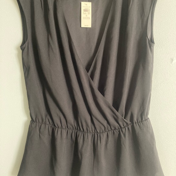 NWT Ann Taylor Black Peplum Top - Picture 2 of 5